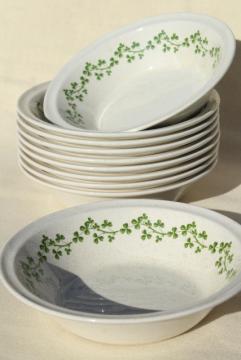 catalog photo of Brendan Erin stoneware cereal bowls, vintage Arklow Ireland pottery Irish shamrock clover