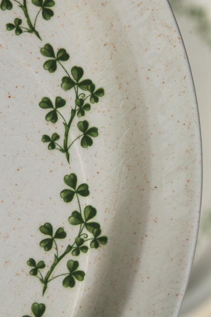 photo of Brendan Erin stoneware dinner plates, vintage Arklow Ireland pottery Irish shamrock clover #3