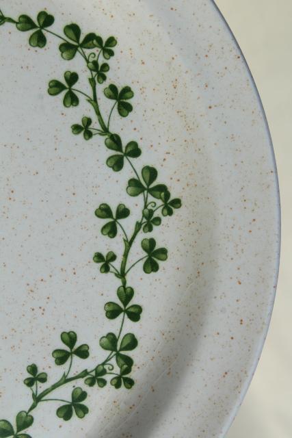 photo of Brendan Erin stoneware salad plates, vintage Arklow Ireland pottery Irish shamrock clover #4