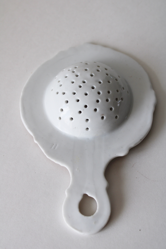 photo of Bridgerton style tea table decor, fancy vintage hand painted china tea strainer  #4