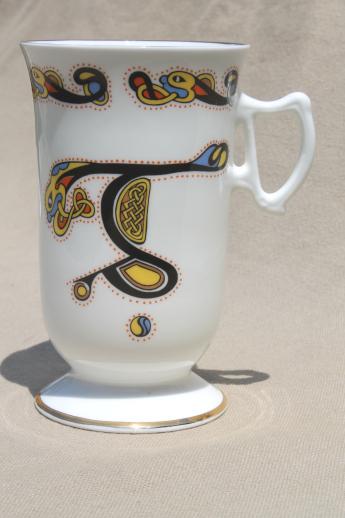 photo of British Isles coffee cups & tea mugs, lot of Scots & Irish porcelain souvenir china #5