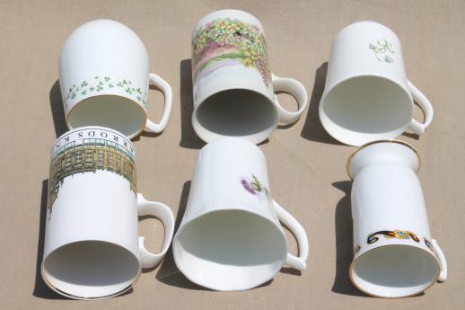 photo of British Isles coffee cups & tea mugs, lot of Scots & Irish porcelain souvenir china #8