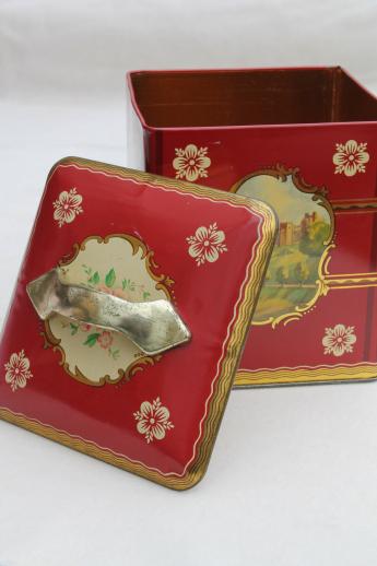 photo of British castles biscuit tin, vintage tin canister from sweets or shortbread #6