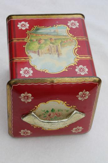 photo of British castles biscuit tin, vintage tin canister from sweets or shortbread #9