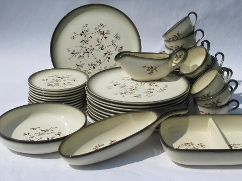 photo of Brock - California pottery, hand-painted Wildflower dinnerware, set for 10 #1