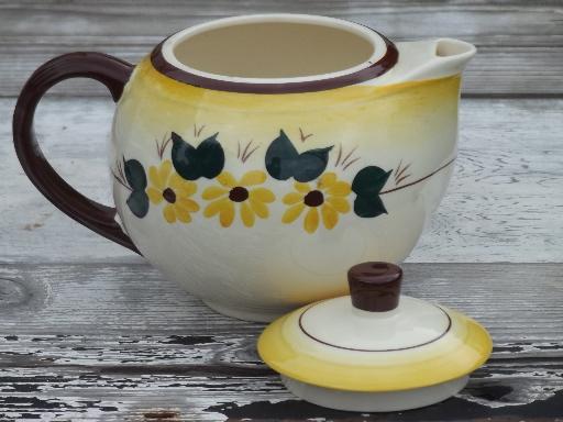 photo of Brown Eyed Susan  china teapot, hand-painted Vernon Kilns Vernonware #3