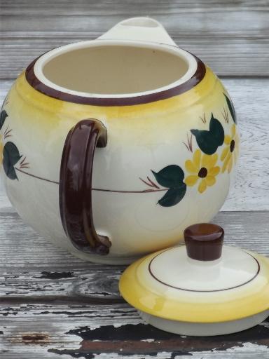 photo of Brown Eyed Susan  china teapot, hand-painted Vernon Kilns Vernonware #4