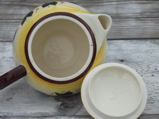 photo of Brown Eyed Susan  china teapot, hand-painted Vernon Kilns Vernonware #5