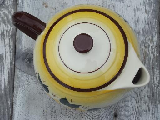 photo of Brown Eyed Susan  china teapot, hand-painted Vernon Kilns Vernonware #7