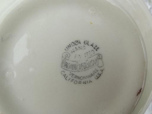 photo of Brown Eyed Susan  china teapot, hand-painted Vernon Kilns Vernonware #8