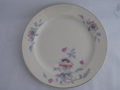 photo of Bryn Mawr floral pattern, vintage Salem china dinner plates, lot of four #2