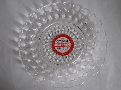 photo of Bubble pattern vintage depression glass set for 8, original Fire-King labels #4