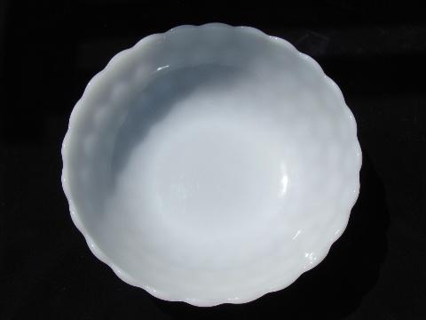 photo of Bubble pattern white milk glass bowl, vintage Anchor Hocking #2
