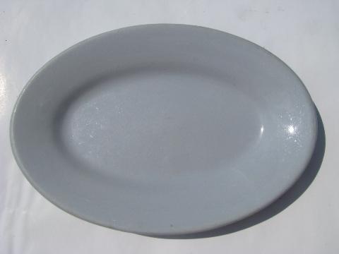 photo of Buffalo ironstone china vintage restaurantware, Lune blue skytone butter plate #1