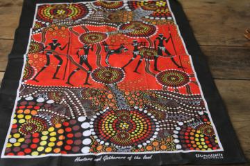 catalog photo of Bunabiri Australia Aboriginal print cotton towel wall hanging art ethnic decor