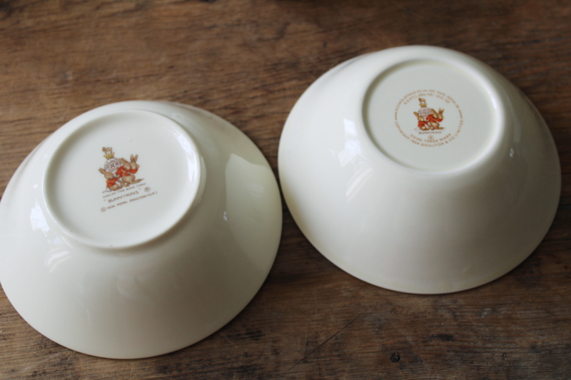 photo of Bunnykins Royal Doulton china, vintage plates, bowls, mugs six different bunny scenes  #13