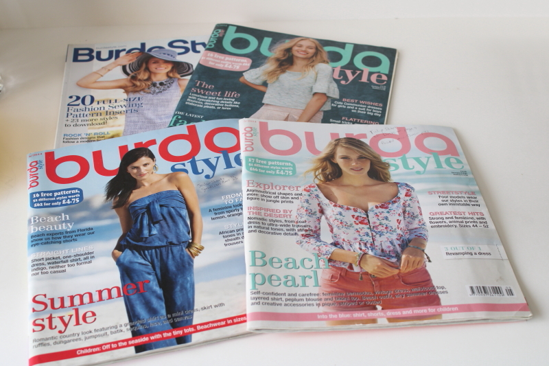 photo of Burda sewing patterns magazines lot, multi size pattern pullouts, spring fashions 2014  #1