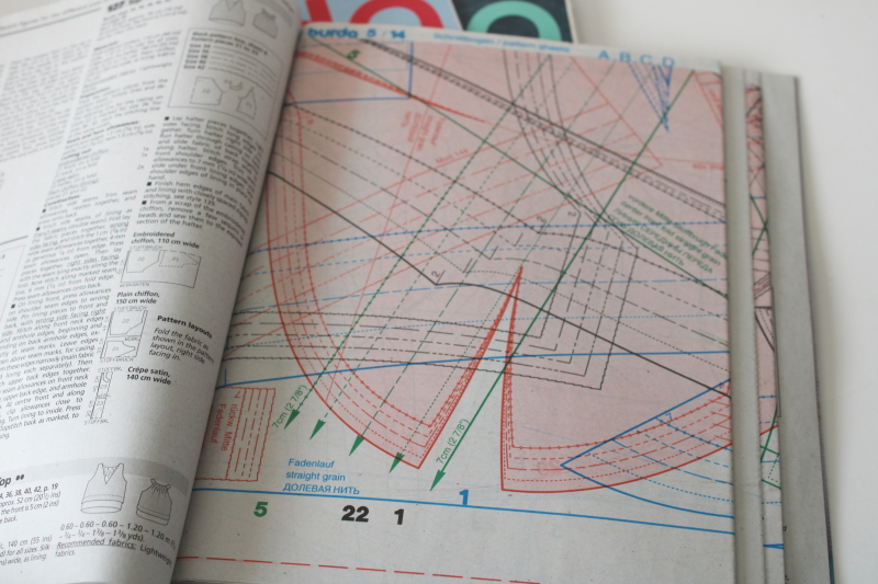 photo of Burda sewing patterns magazines lot, multi size pattern pullouts, spring fashions 2014  #5