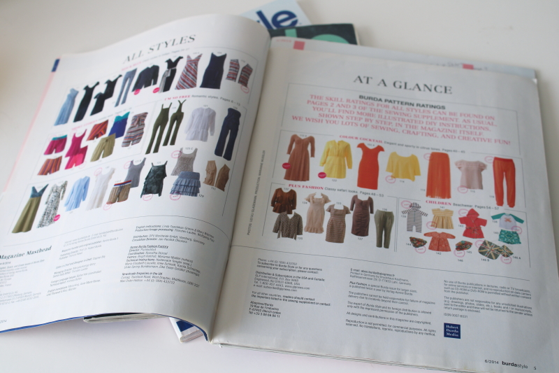 photo of Burda sewing patterns magazines lot, multi size pattern pullouts, spring fashions 2014  #6