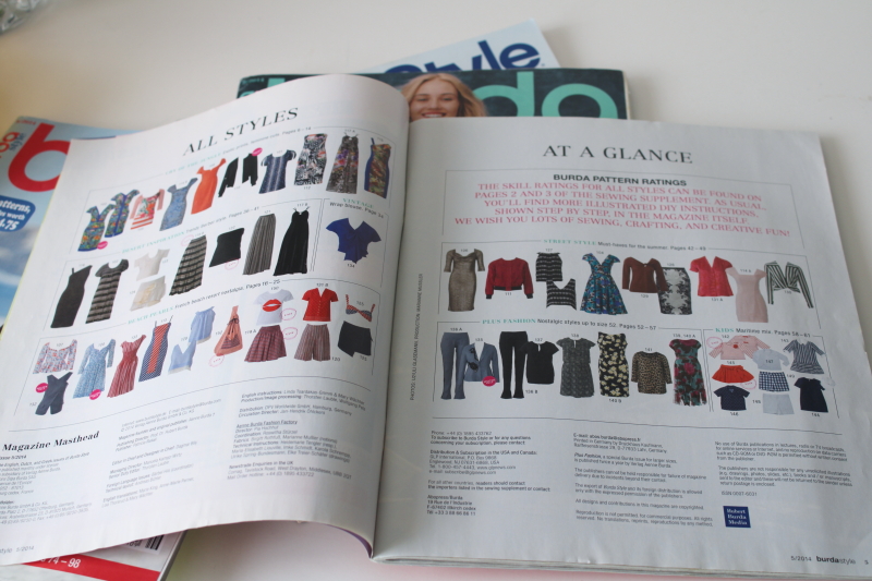 photo of Burda sewing patterns magazines lot, multi size pattern pullouts, spring fashions 2014  #7