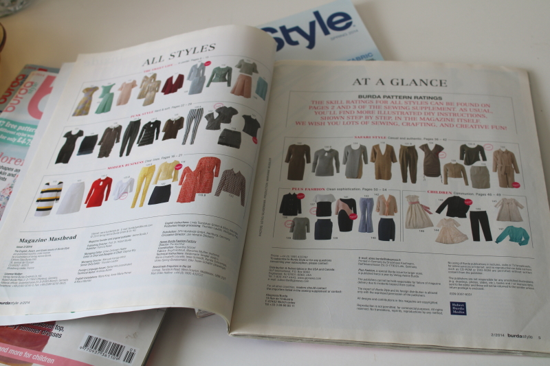 photo of Burda sewing patterns magazines lot, multi size pattern pullouts, spring fashions 2014  #8