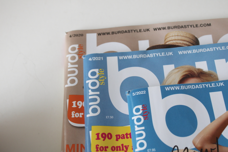 photo of Burda sewing patterns magazines lot w/ complete pullouts, Burda UK spring issues 2020 2022  #2
