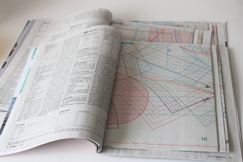 photo of Burda sewing patterns magazines lot w/ complete pullouts, Burda UK spring issues 2020 2022  #3