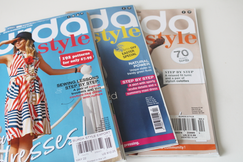 photo of Burda sewing patterns magazines lot w/ complete pullouts, Burda UK spring issues 2020 2022  #4