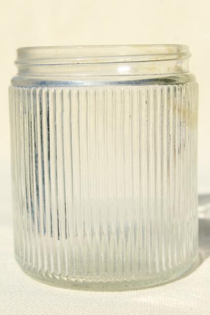 photo of Burma Shave vintage glass jar, Hazel Atlas glass bottle w/ embossed logo #3