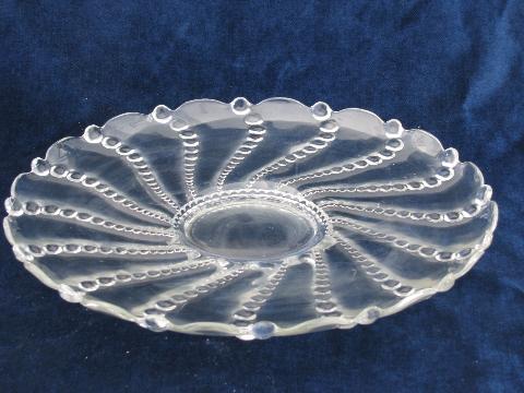 photo of Burple pattern vintage Anchor Hocking glass, large cake plate #1