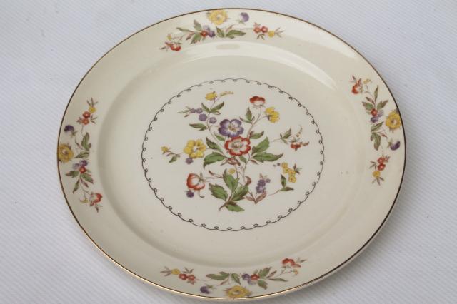 photo of Buttercup Paden City vintage china cups & saucers, square plates, dinner plates set #6