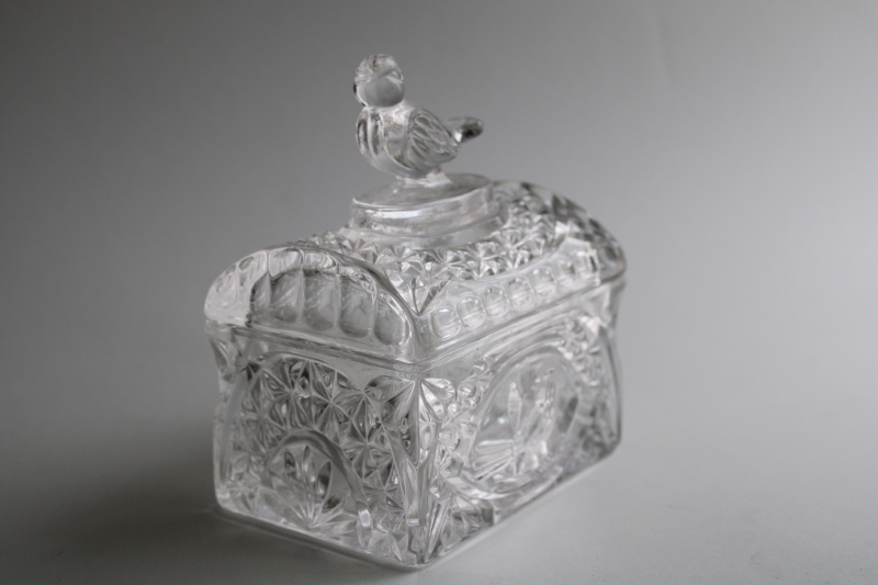 photo of Byrdes Hofbauer crystal bird pattern trinket box, jewelry chest with lid  #2