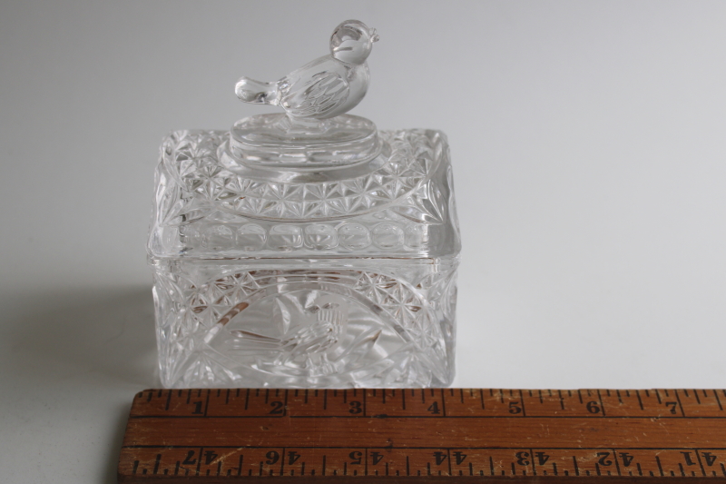 photo of Byrdes Hofbauer crystal bird pattern trinket box, jewelry chest with lid  #5