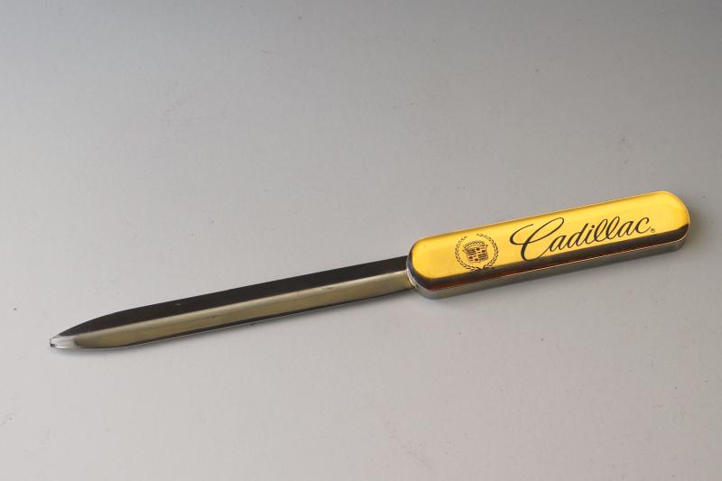 photo of Cadillac letter opener, vintage advertising w/ logo #1