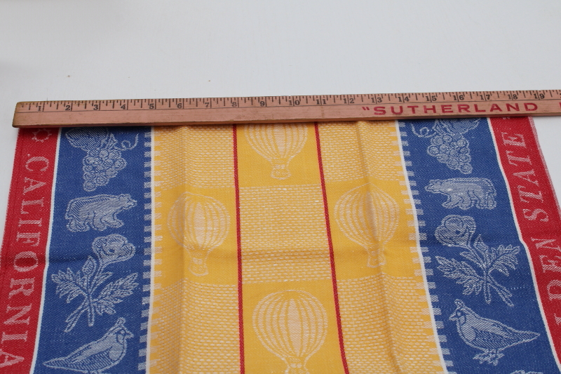 photo of California The Golden State unused vintage Kay Dee tea towel, woven linen cotton kitchen towel  #4