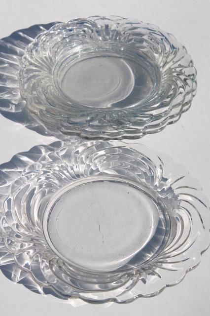 photo of Cambridge Caprice crystal clear glass salad plates set of 4, vintage elegant glass #1