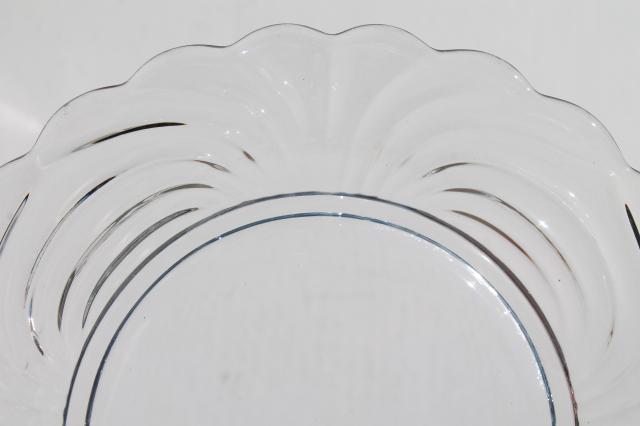 photo of Cambridge Caprice crystal clear glass salad plates set of 4, vintage elegant glass #4