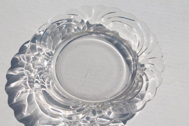 photo of Cambridge Caprice crystal clear glass salad plates set of 4, vintage elegant glass #7