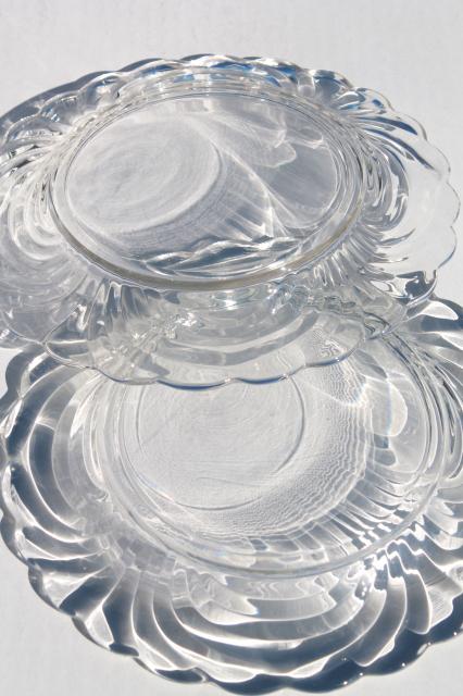 photo of Cambridge Caprice crystal clear glass salad plates set of 4, vintage elegant glass #8