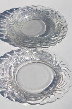 catalog photo of Cambridge Caprice crystal clear glass salad plates set of 4, vintage elegant glass