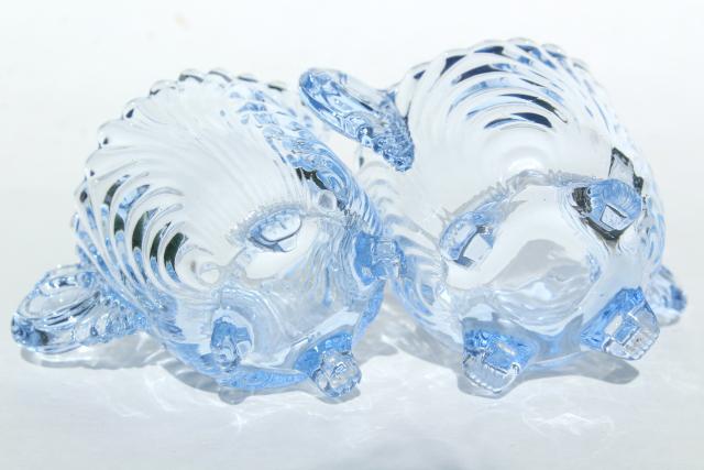 photo of Cambridge Caprice moonlight blue glass cream & sugar set, ice blue colored glass #6