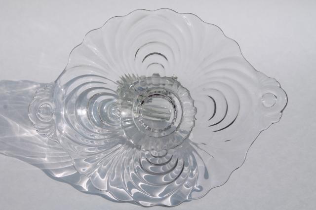 photo of Cambridge Caprice vintage crystal clear elegant glass, large bowl w/ center foot #2