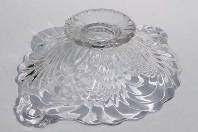 photo of Cambridge Caprice vintage crystal clear elegant glass, large bowl w/ center foot #7