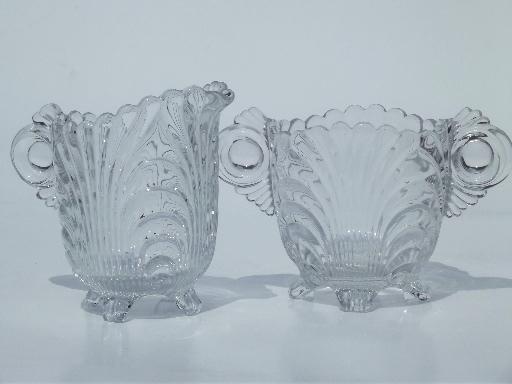 photo of Cambridge Caprice vintage elegant glass, mini cream & sugar set #1