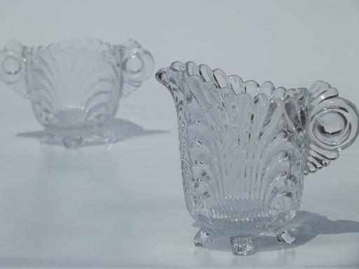 photo of Cambridge Caprice vintage elegant glass, mini cream & sugar set #2