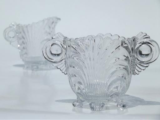 photo of Cambridge Caprice vintage elegant glass, mini cream & sugar set #3