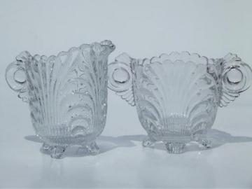 catalog photo of Cambridge Caprice vintage elegant glass, mini cream & sugar set