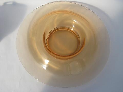 photo of Cambridge topaz colored glass, vintage large round console flower bowl #2