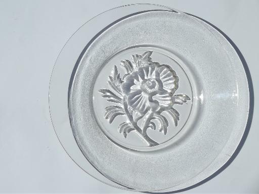 photo of Camellia vintage Jeannette glass, 4 pressed glass salad plate #2