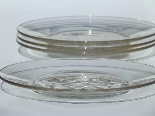 photo of Camellia vintage Jeannette glass, 4 pressed glass salad plate #3